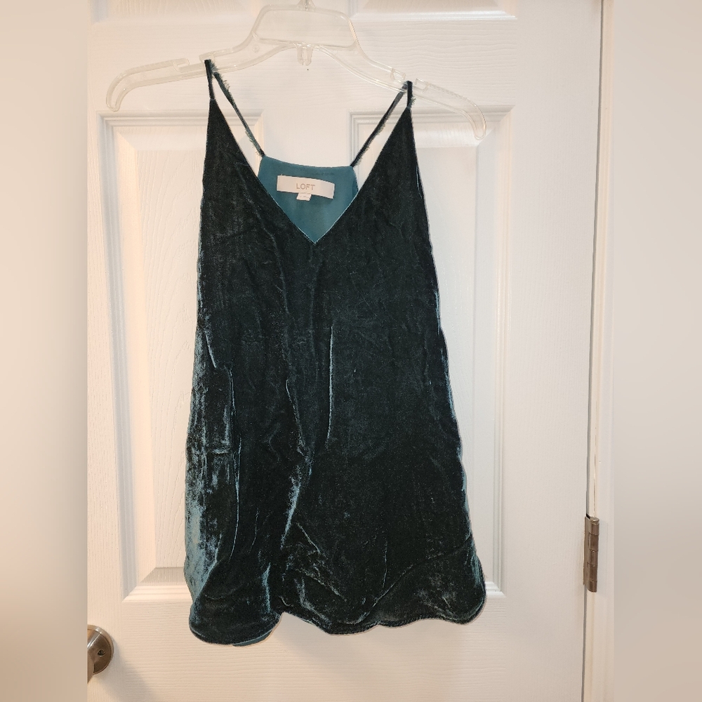 LOFT Deep Teal Velvet Camisole